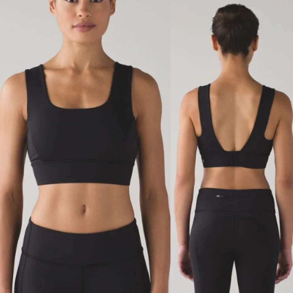 lululemon athletica On Track Black Sports Bra 1182